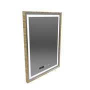 Правоъгълно светодиодно огледало, 60x80см, Royale Gold Motionglow Marcello, Dishobile System, Clock & Thermomet
