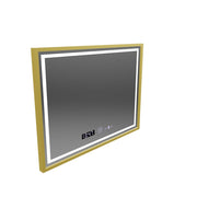 Правоъгълно светодиодно огледало, 80x60см, Royale Gold Motionglow Marcello, Devover, Clock & Thermometer, Dimable