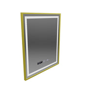 Правоъгълно светодиодно огледало, 75x90см, Royale Gold Motionglow Marcello, система за демонтаж, часовник и термометър