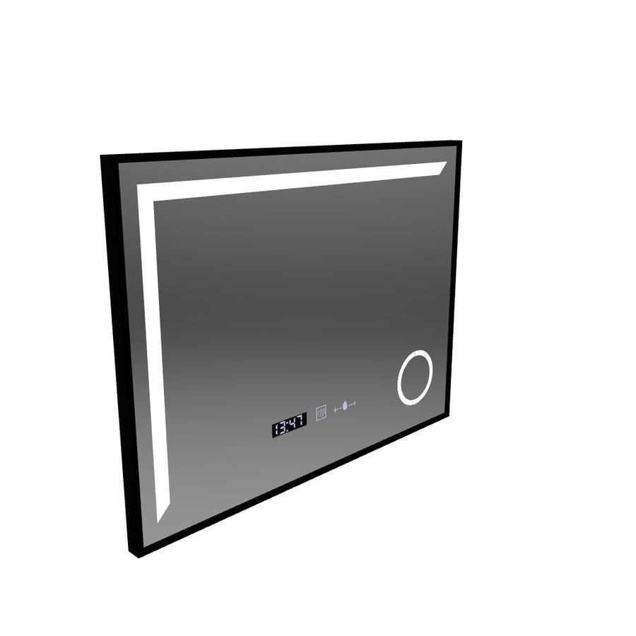 LED огледален сензор Motionglow Francesca 80x60 cm Студена светлина/студена неутрална рама черна четка система размразява термометър часовник marcello funghi