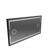 Правоъгълно светодиодно огледало, 120x80см, сензор за motionglow marcello, система за деактивиране, часовник и термометър, козметично увеличение