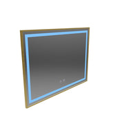 LED Touch Kariri Mirror, 80x60 cm, функция за размразяване, рамка с четка от златна роза