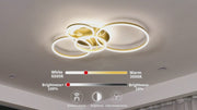 LED полилей с дистанционно управление DARIO, 4 кръга, 112W, топла/студена/неутрална светлина, димируем, златен