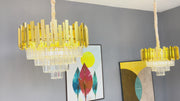 Chandelier Grazia Damon, диаметър 40 см, 5x E14 злато, регулируема височина