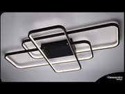 LED полилей с дистанционно управление ос 96W, 3 елемента, студена/гореща/неутрална светлина, нестабилна, черна
