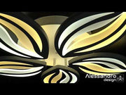 LED полилей с дистанционно управление с орхидея 65W, 5 венчелистчета, студ/гореща/неутрална светлина, лъч, бяло