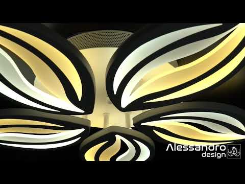 LED полилей с дистанционно управление с орхидея 65W, 5 венчелистчета, студ/гореща/неутрална светлина, лъч, бяло