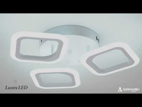 LED LED ERIKA 24W, 3 квадрата, неутрална светлина, бяла