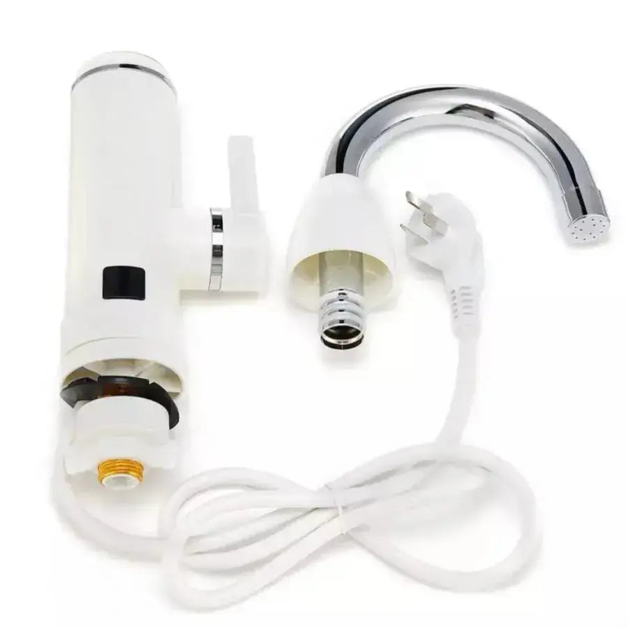 Незабавен електрически кран за гореща вода, LCD дисплей, бял, LZ-501x