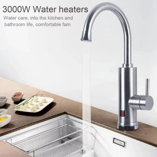 Незабавен електрически кран за гореща вода, LCD дисплей, Chrome, LZ701SS