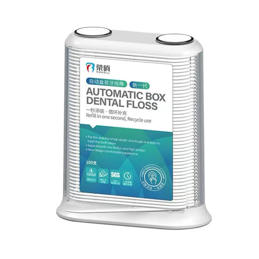 Поставете 100 бр. Тембета за зъби със зъбна нишка с кутия за изхвърляне