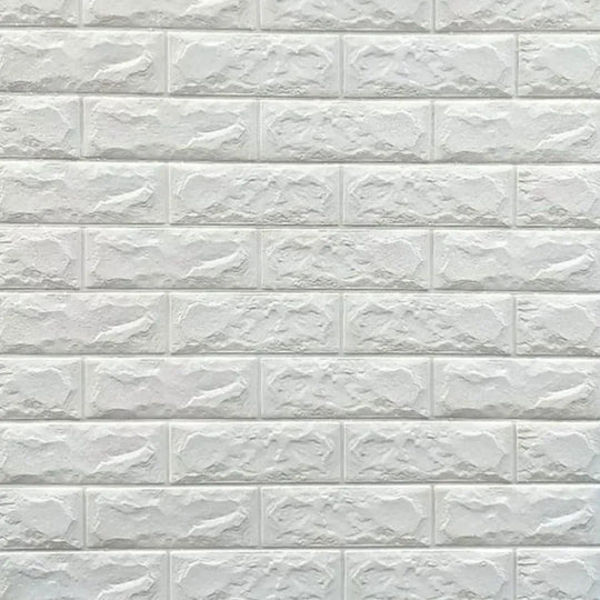 Комплект от 10x самозалепващи се 3D тапети Бели тухли от мека пяна, 70cm x 77cm x 2 mm 3D тапет Заглавие по подразбиране Alessandro Design