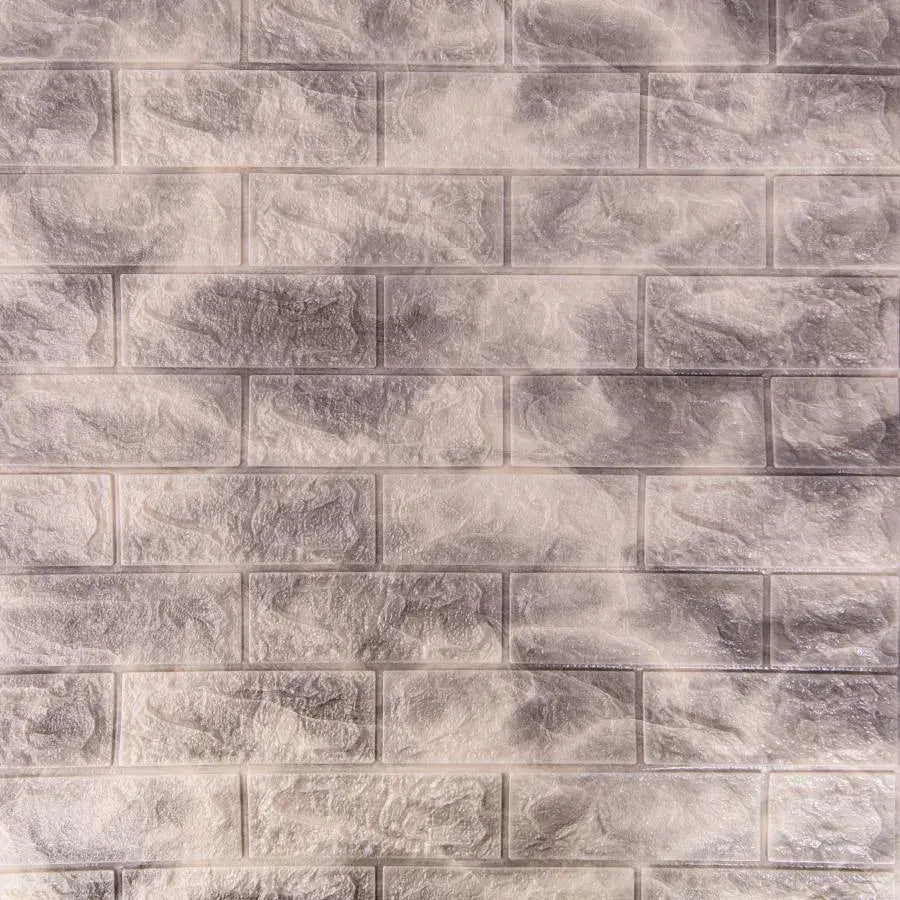 Задайте 10D 3D самоадхезивни сиви тухли от мека пяна, 77cm x 70cm x 6mm