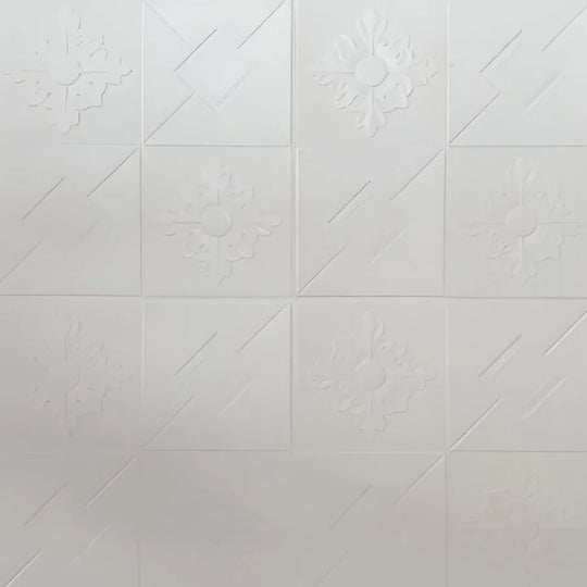 Комплект от 10x самозалепващи се 3D тапети от мека пяна, 70cmx70cmx2mm, бели 3D тапети Заглавие по подразбиране Alessandro Design