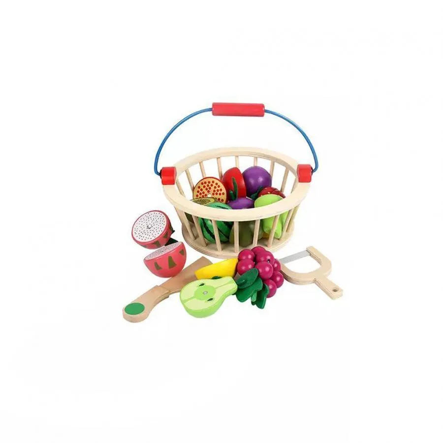 Комплект кошница с плодове, 12 парчета, дърво