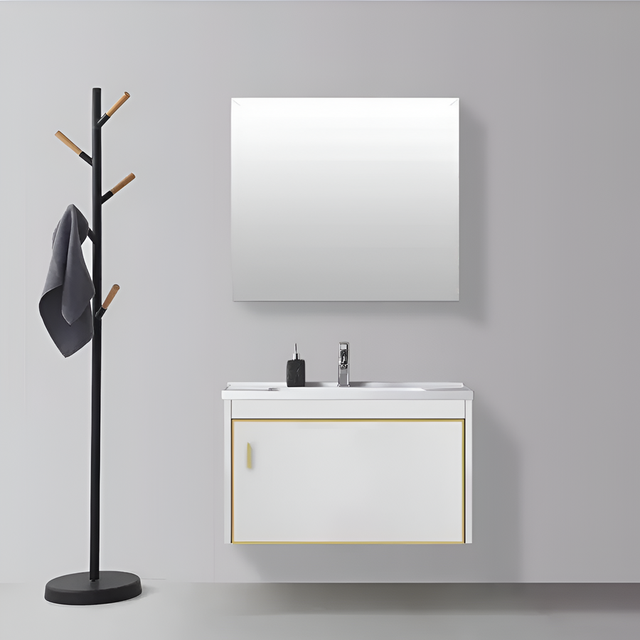 Комплект мебели за баня, бял, PVC, T356/40