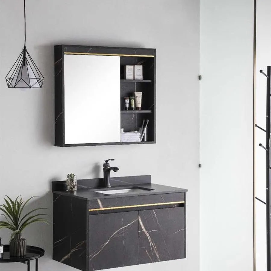 Комплект мебели за баня 60x50cm 2 черни парчета