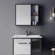 Комплект мебели за баня 80x47cm 3 бели -бели парчета