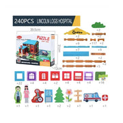 Болница тип пъзел, 240 броя, многоцветно, дърво