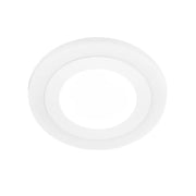 Кръгло LED петно, 9W, 3000k/6500K, три функции, бяло, бяло