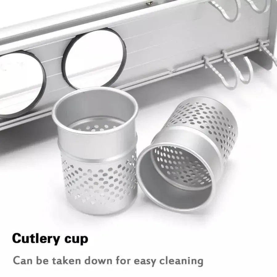 Метална поддръжка за кухненски прибори, сатен, метал