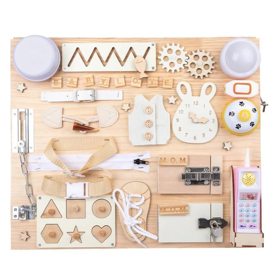 Монтесори Многофункционална образователна магнитна маса с любовници, 8 кариоци, дърво и пластмаса