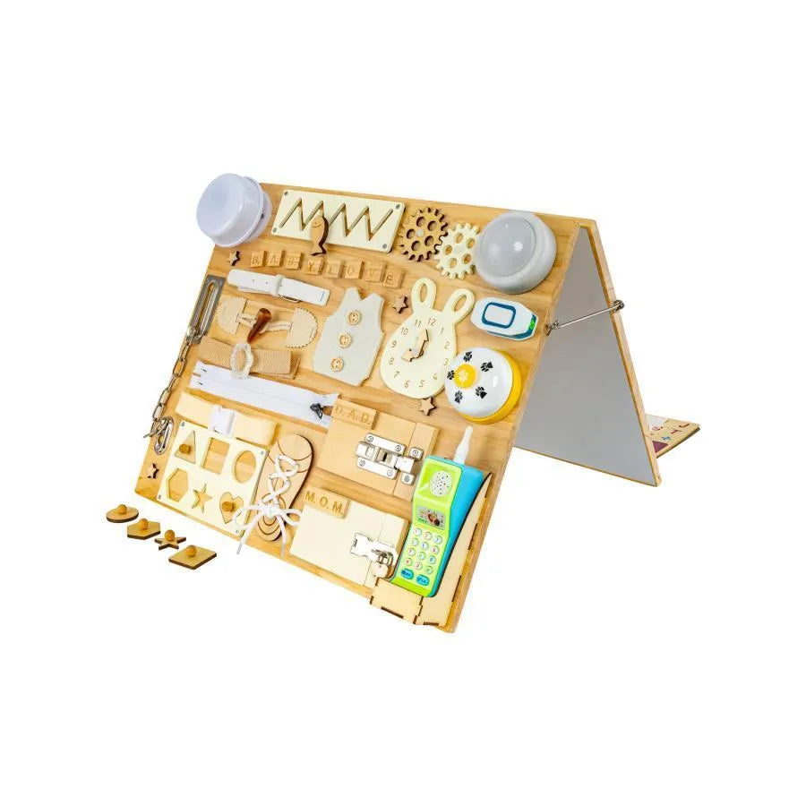 Монтесори Многофункционална образователна магнитна маса с любовници, 8 кариоци, дърво и пластмаса