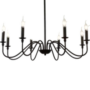 Candelabru Cristal Oliveto 6xE14, Diametru 63cm, Negru, Inaltime Reglabila