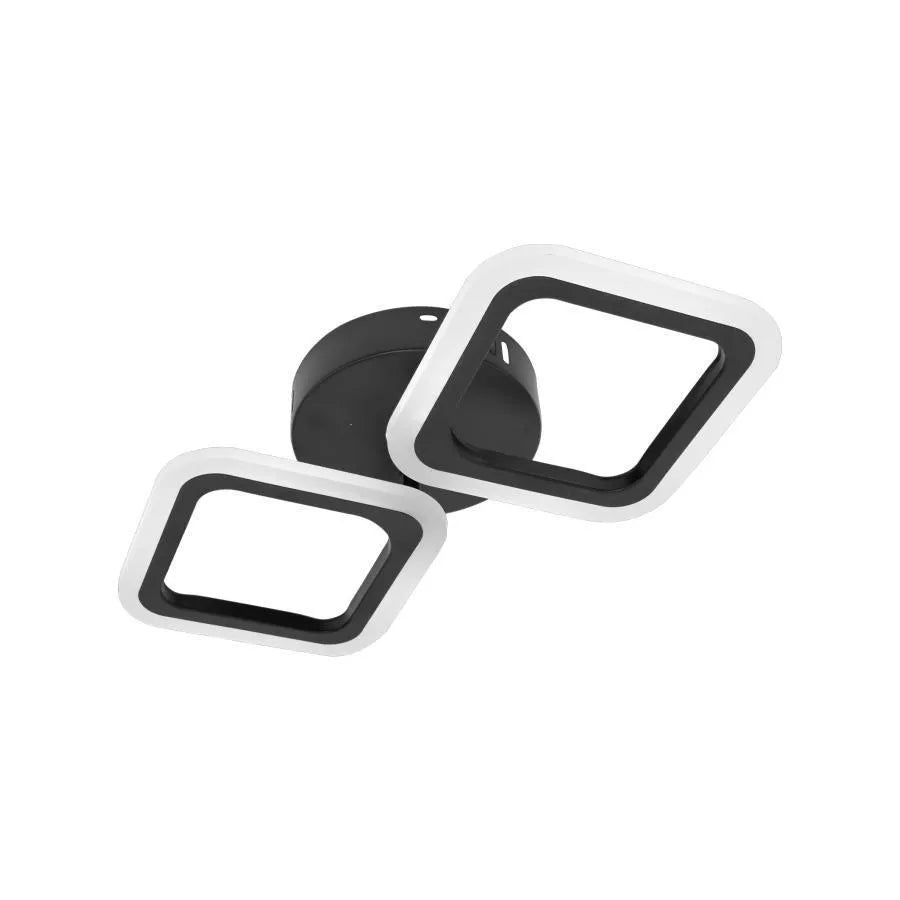 LED LED PULSARIS 22W, 2 квадрата, студена/гореща/неутрална светлина, черно