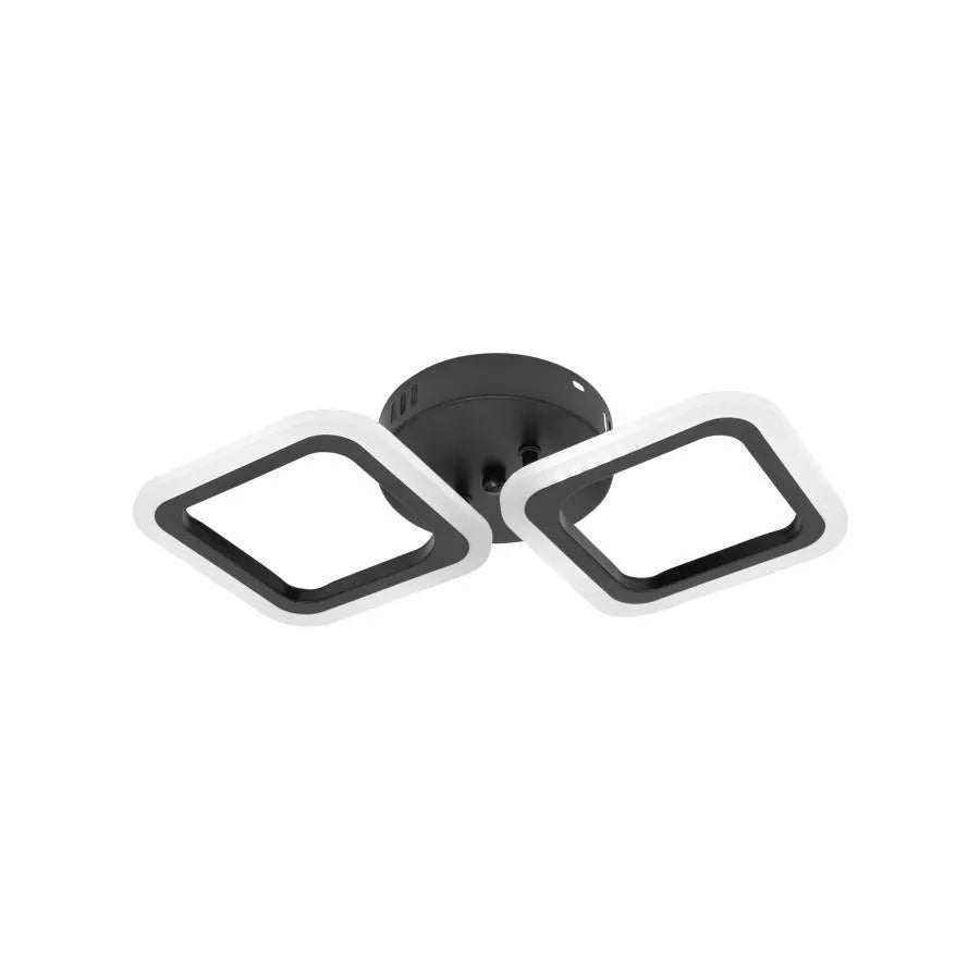 LED LED PULSARIS 22W, 2 квадрата, студена/гореща/неутрална светлина, черно