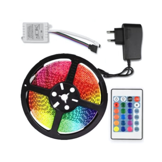 Комплект LED лента 2835 с дистанционно управление, RGB, 10W/M, 5M, IP44