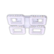 LED LED LEULA с дистанционно управление, 79W, хром с бял, метален и кристал, маргаритка, RGB
