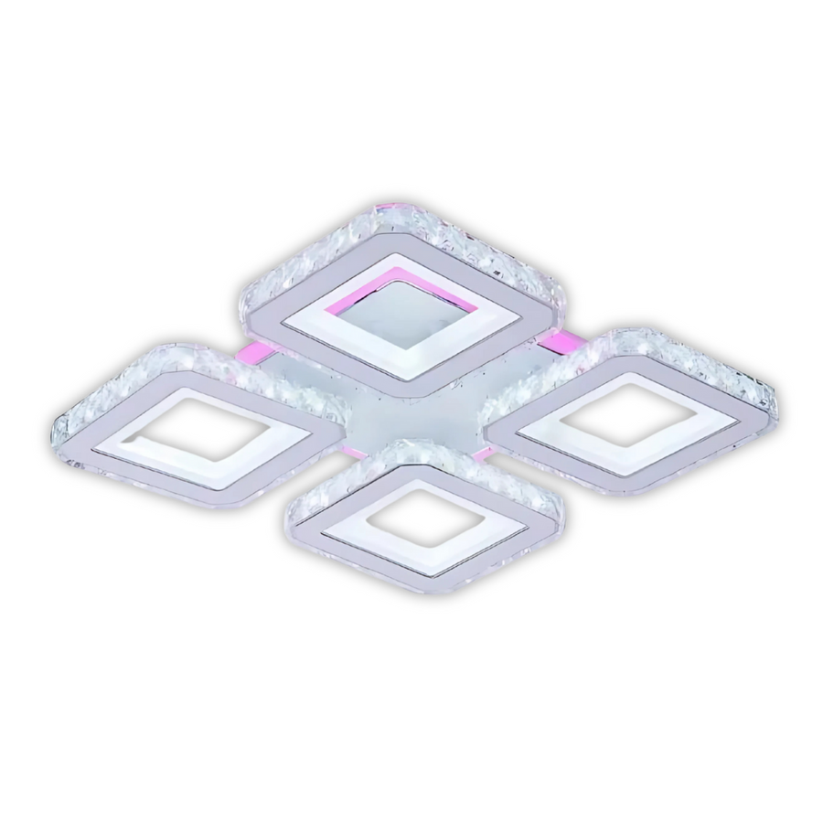 LED полилей с дистанционно управление и Crystal Leila RGB 79W, 4 квадрат