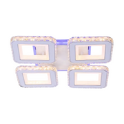 LED LED LEULA с дистанционно управление, 79W, хром с бял, метален и кристал, маргаритка, RGB