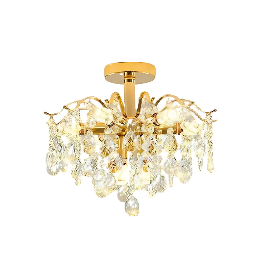 Кристален полилей Fiamma, 6x E14, диаметър 45 cm, злато