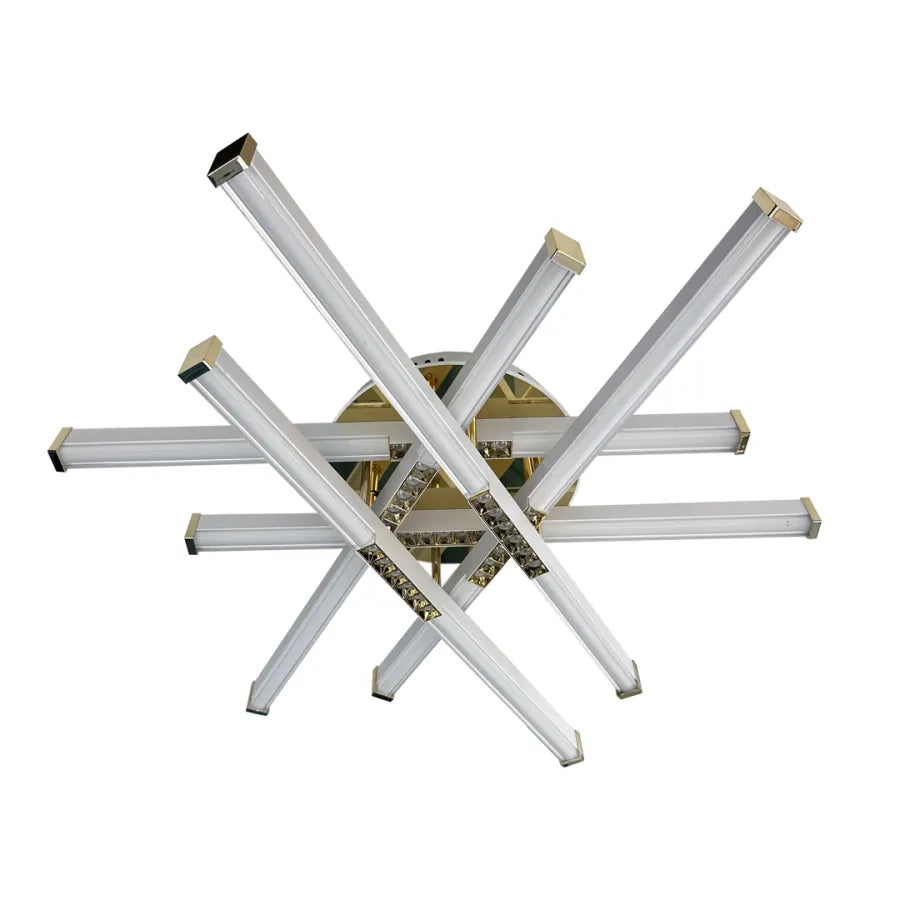 LED полилей с дистанционно управление Makoto 144W, 6 елемента, линейна, студена/гореща/неутрална светлина, нестабилна, златисто бяла