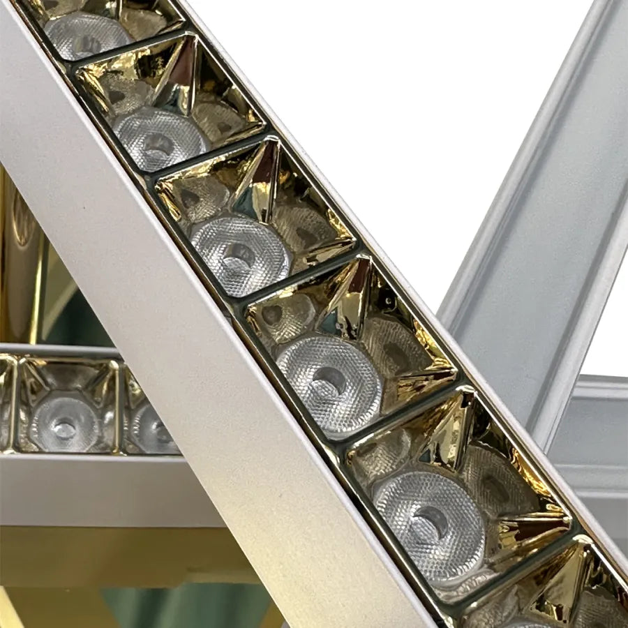 LED полилей с дистанционно управление Makoto 144W, 6 елемента, линейна, студена/гореща/неутрална светлина, нестабилна, златисто бяла