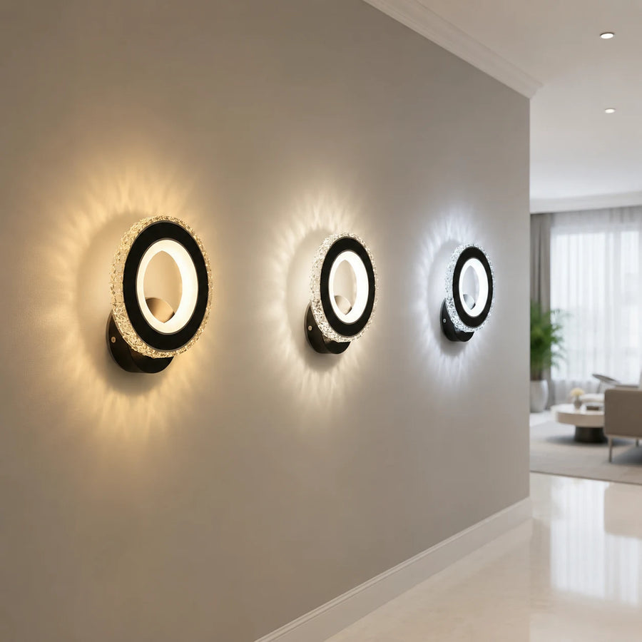 Aplica LED NOVA Rotonda, 16W, Negru & Inox, lumina Calda/Rece/Neutra - 01_AL073-1BK.png