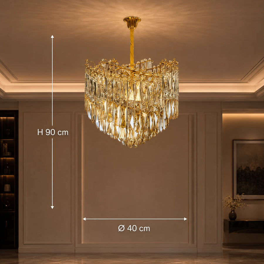 Candelabru Cristal TOPKAPI Nobile 6xE14, Diametru 40cm, Auriu Lucios, Inaltime Reglabila - 01_CC810-400GD.png