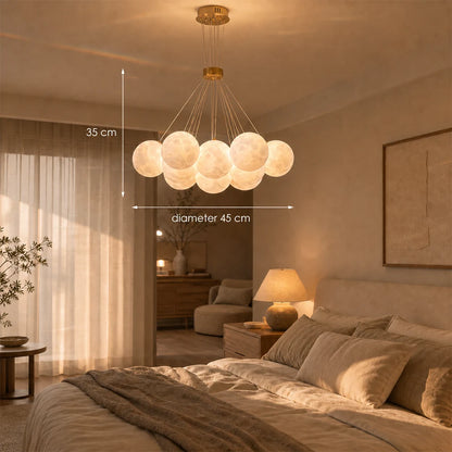 MODERN LOFT Полилей Bagliore, глобус, 9xE27, регулируема височина, злато - 01_LC816-9GD.png