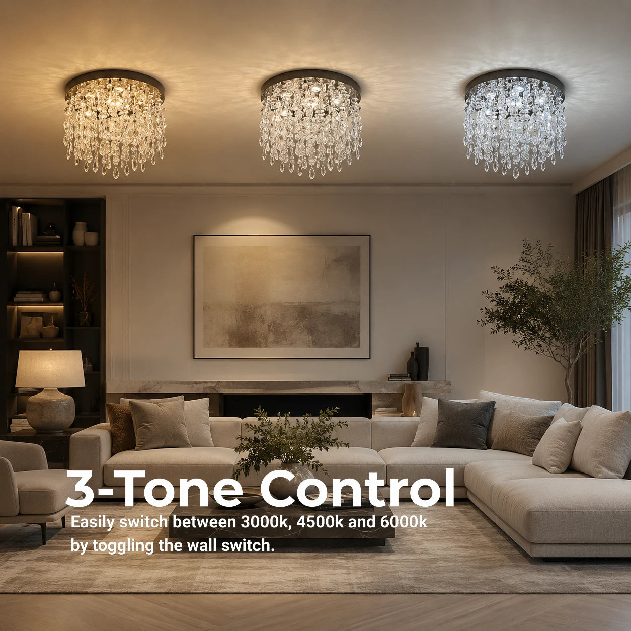 Кристален LED полилей LLC210/400CH кръгъл, 22W, студена/топла/неутрална светлина, кристал, блестящ хром - 01_LLC210-400CH.png