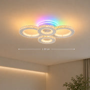 LED полилей с дистанционно управление и кристал NOVA ROTONDA RGB 82W, 4 кръга, Студена/Топла/Неутрална светлина, Димируем, Бял - 01_LT073-4WH.png