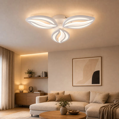 LED полилей с дистанционно ORCHID 40W, 3 венчелистчета, Студена/Топла/Неутрална светлина, Димируем, Бял