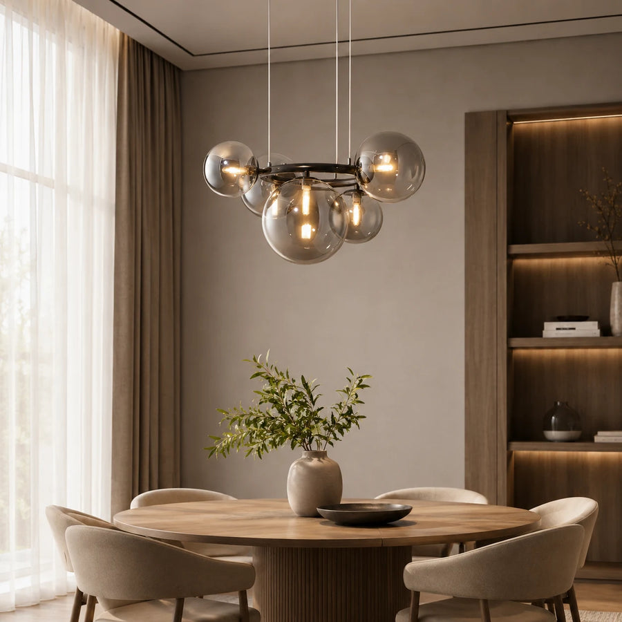 Lustra cu Abajur Rotund, VENERE Zodiaco, 1 Cerc 5xG9, Metal, Negru, Inaltime Reglabila - 02_LC811-5.png