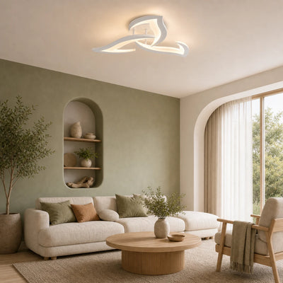 LED полилей с дистанционно LOTUS 32W, 3 венчелистчета, Студена/Топла/Неутрална светлина, Димируем, Бял