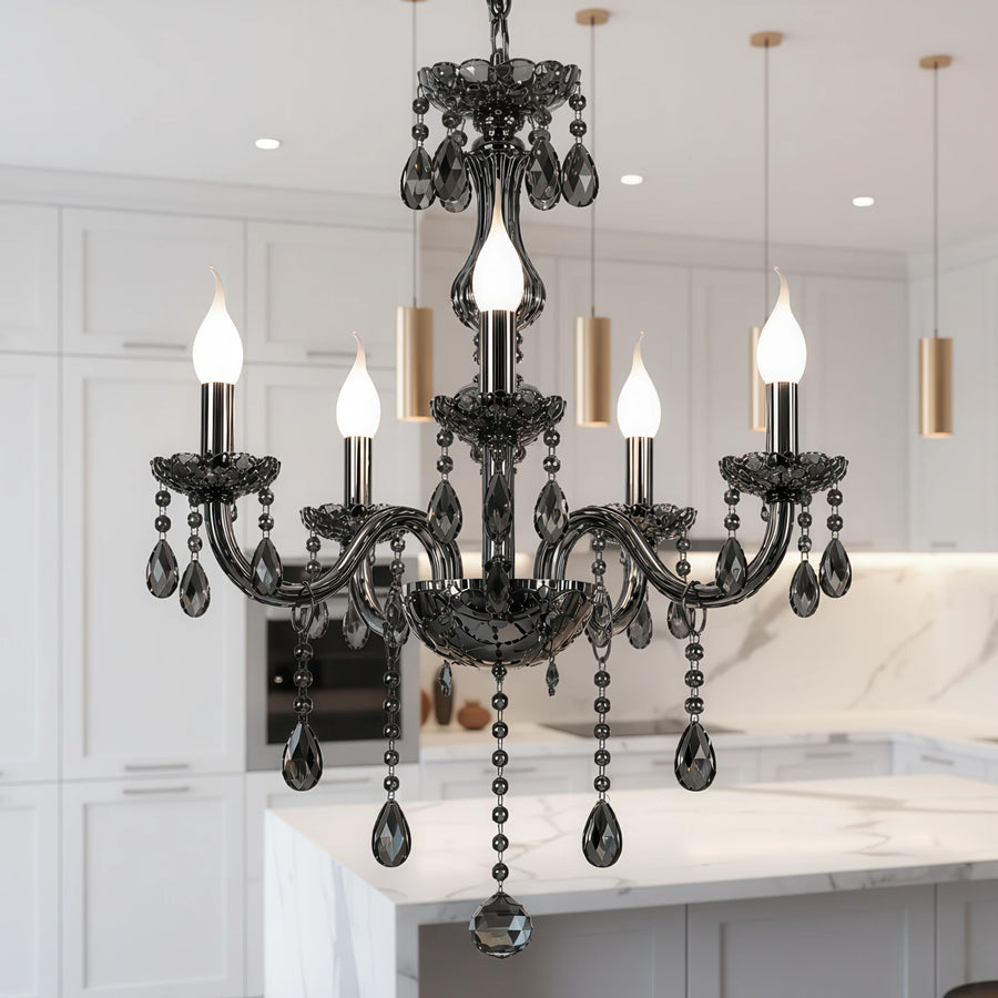Кристален полилей ALNWICK Eleganza, 5xE14, диаметър 48 см, черен, регулируема височина - 03_CC125-5BK.png