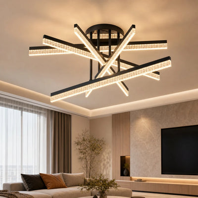 LED полилей с дистанционно управление LT179/5BK, 68W, 5 елемента, студена/топла/неутрална светлина, димируем, черен