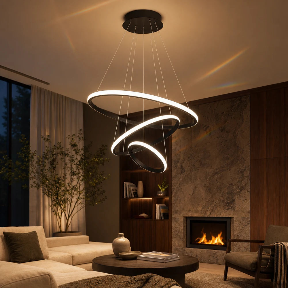 LED висящ полилей RICCI 81W, 3 кръга, Студена/Топла/Неутрална светлина, Черен, Регулируема височина - 05_LL104-3BK.png