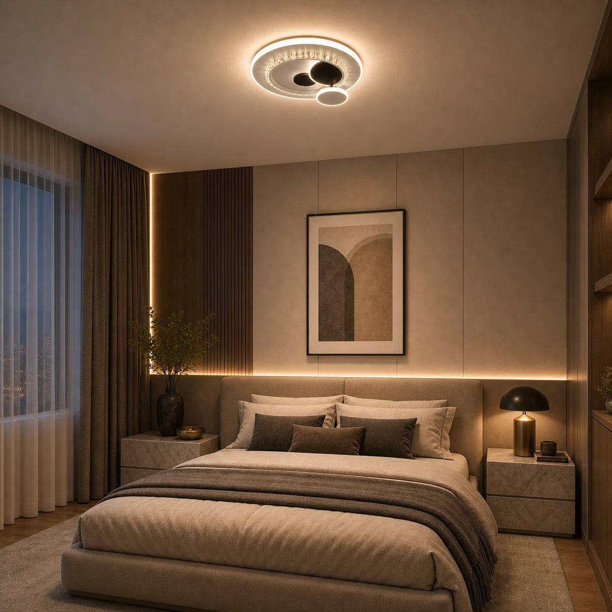 LED полилей с кристал HELIOX, 37W, 4 кръга, Студена/Топла/Неутрална светлина, Черен - 05_LL653-300BK.png