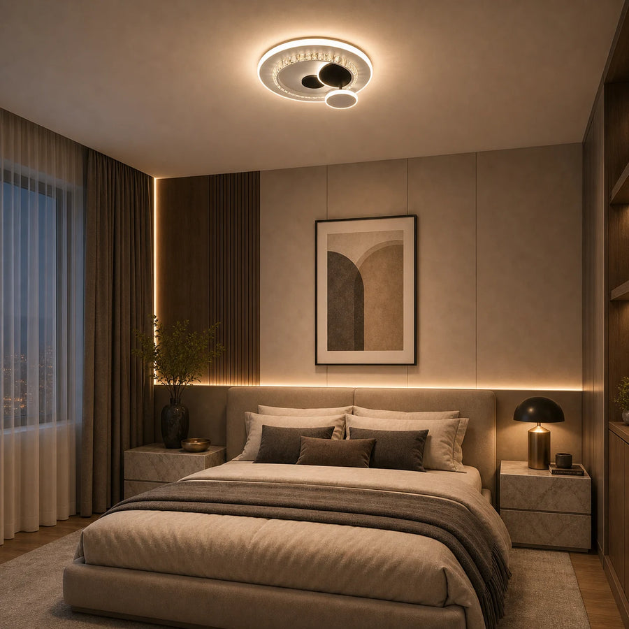 LED полилей с кристал HELIOX, 37W, 4 кръга, Студена/Топла/Неутрална светлина, Черен - 05_LL653-300BK.png